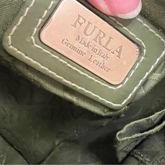 Furla Green Leather Studded Shoulder Bag - Picture 12 of 16